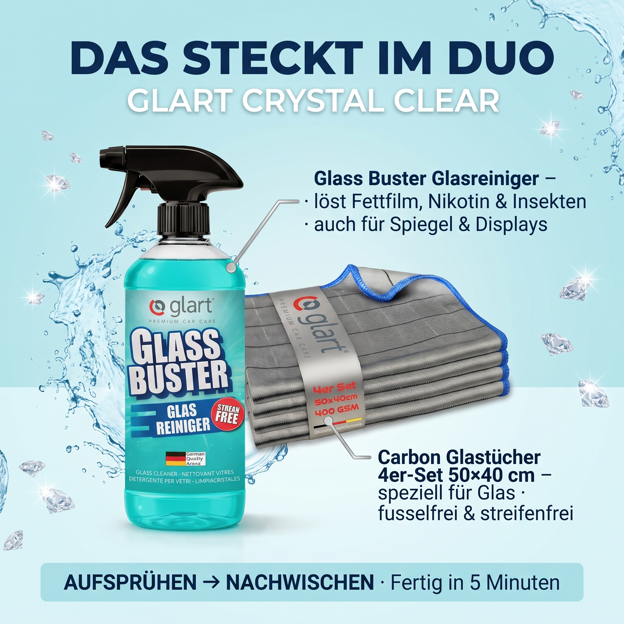glart-crystal-clear-scheibenreinigung-set-glasreiniger image 2