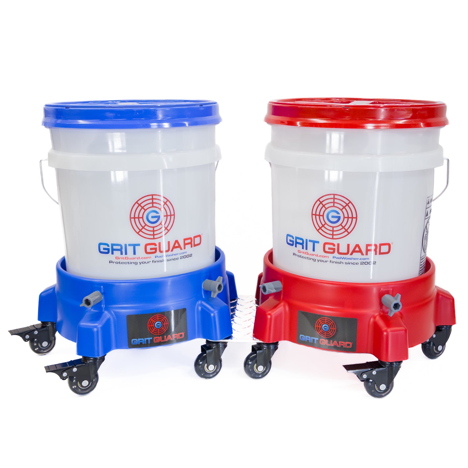 grit-guard-dual-waschsystem-blau-rot-2x19l-mit-dolly image 1