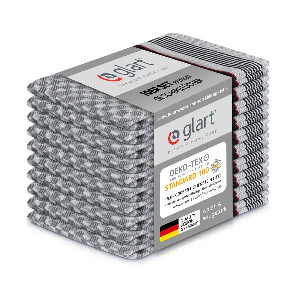 glart-grubent-cher-45x90-10er-set-baumwolle-schwarz-saugstark image 1