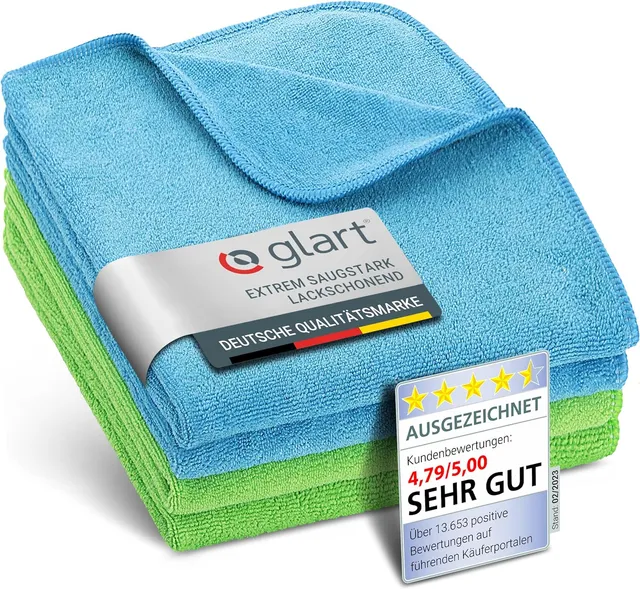 glart-mikrofasert-cher-40x40-4er-set-blau-gr-n-fusselfrei image 1
