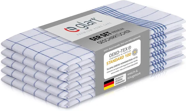 glart-geschirrt-cher-geschirrtuch-5er-set-50x70-blau-karo image 1