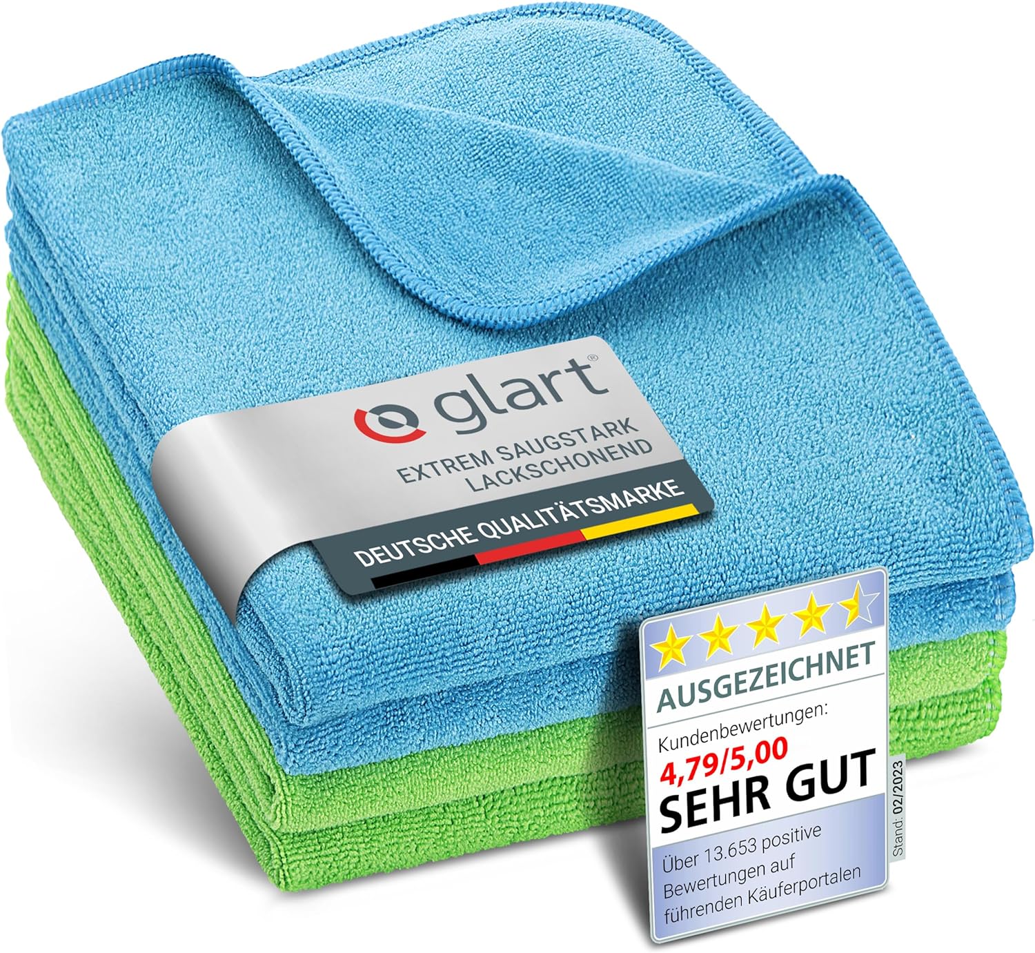glart-mikrofasert-cher-40x40-4er-set-blau-gr-n-fusselfrei image 1
